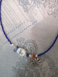 Boho Beaded Sun Charm Necklace