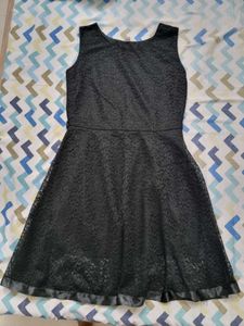 U&amp;F Black Fit &amp; Flare Party Dress