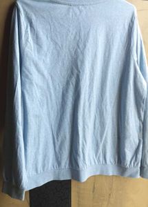 Blue Floral Print Long Sleeve Top