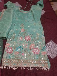 Beautiful Embellished plazo suit Set