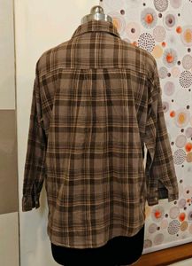 Brown check top