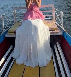 Cream Tiered Maxi Skirt