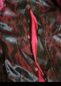Sleek Pinstripe Blazer with Satin Detail