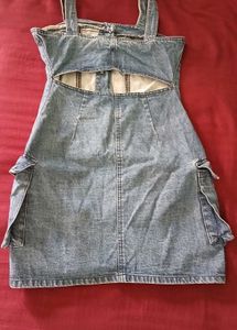 Denim Cargo Mini Dress w Pockets