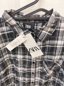 Zara Plaid Women Button-Up Shirt - XXL