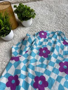 Floral Checkered Crop Top