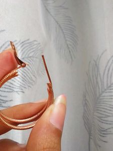 Rose Gold Colour Round Three Layered Earring