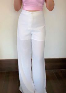 Shein White Wide Leg Pants