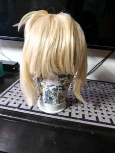 saber fate cosplay Blonde Ponytail Wig