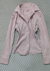 fitted Y2K Pink Button-Up Shirt