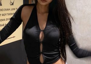 Black Halter Neck Crop Top