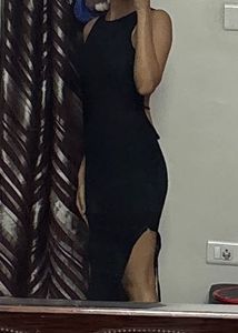 Sleek Black Maxi Dress with Open Back