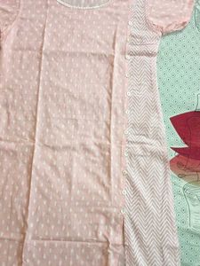 Peach Printed Kurta