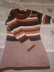 Striped Long Sleeve Mini Dress sweter kneeted