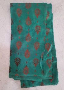 Sea Green Cotton Ethnic Dress Material