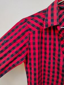 Red &amp; Black Checkered print Shirt