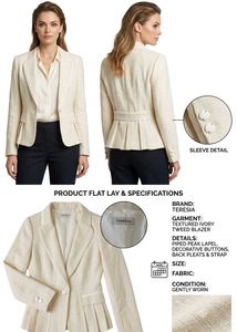 Teresia Textured Ivory Tweed Blazer