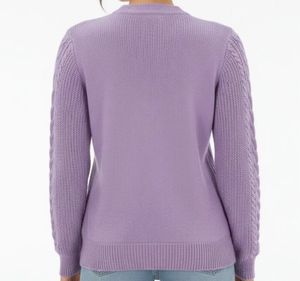 Purple Cable Knit Sweater