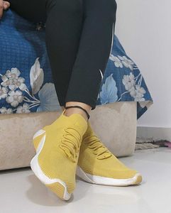 Skechers Yellow Knit Sneakers