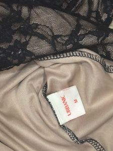 Urbanic Elegant Black Lace Corset Top