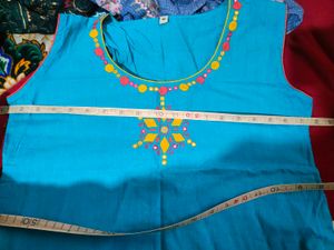 Embroidered Blue Top