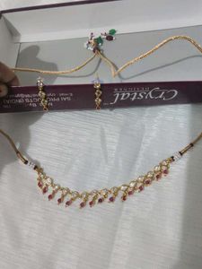 Elegant Gold-Plated Necklace & Earring Set
