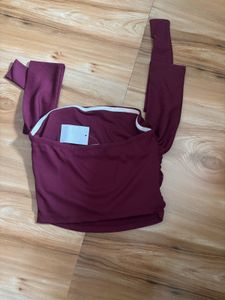 Stylish Maroon One-Shoulder Top
