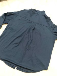 Women's Blue Button Down Shirt - XXL