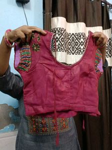 Embellished Maroon Saree