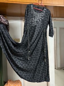 Ink Black Anarkali flare Kurta Dress / Gown