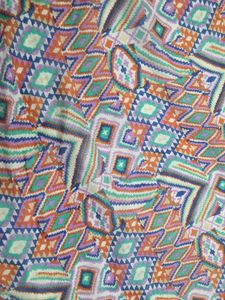 Vibrant Geometric Print Dupatta silk fabric
