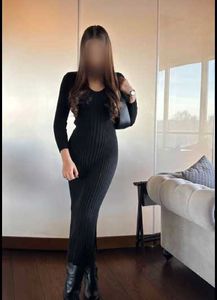 Sleek Black Ribbed Bodycon Dress