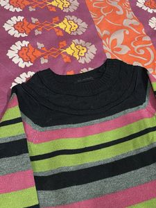 Striped Knit Pullover Sweater