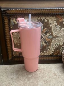 New Pink Tumbler with Straw and Handle