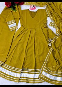 trendy Mustard Kurta Set with Dupatta