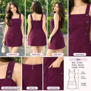 Burgundy Corduroy Mini Dress