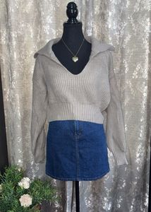 Cozy Knit Collared Sweater