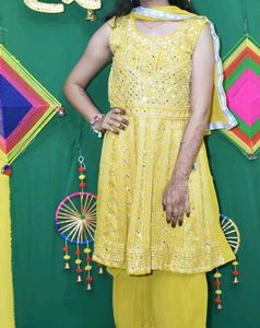 Yellow Embroidered 3 piece Set