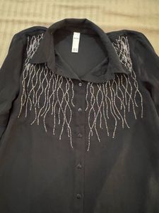 KAZO Embellished Black Blouse