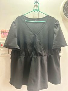 SHEIN CURVE Chic Black Wrap Top