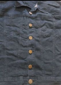 blue denim collared jacket