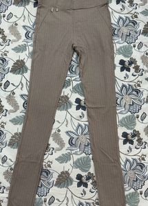 Ribbed High-Waisted Trousers
