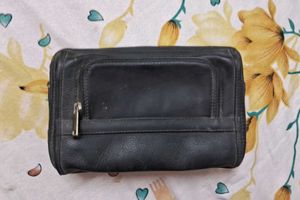 Classic Black Leather Clutch