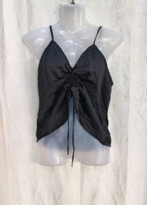 I. Chic Black Ruched Camisole Top
