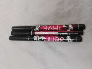 3x36Hr Waterproof Eyeliner Pencils Combo