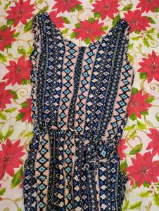 Women's Printed Jumpsuit with Belt