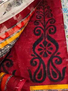 jamdani saree block printed