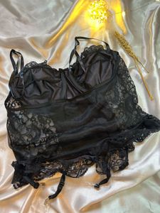 Black Lace Trim Camisole