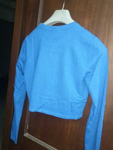Blue Long Sleeve Cropped Top no 59