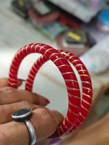 Elegant Red &amp; Gold Bangles
